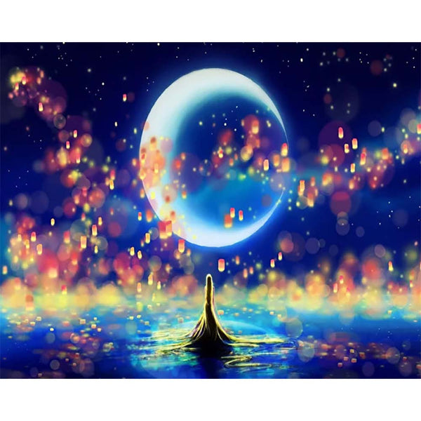 Diamond Painting - Moon and beautiful reflection