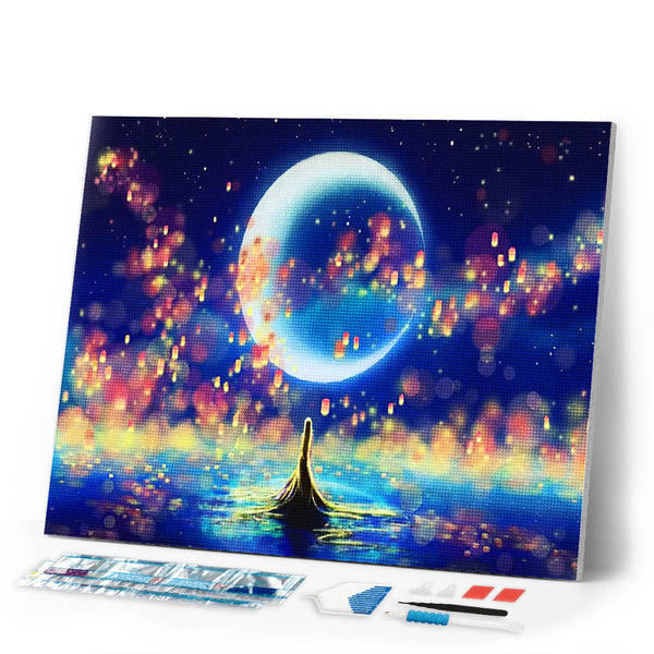 Diamond Painting - Moon and beautiful reflection