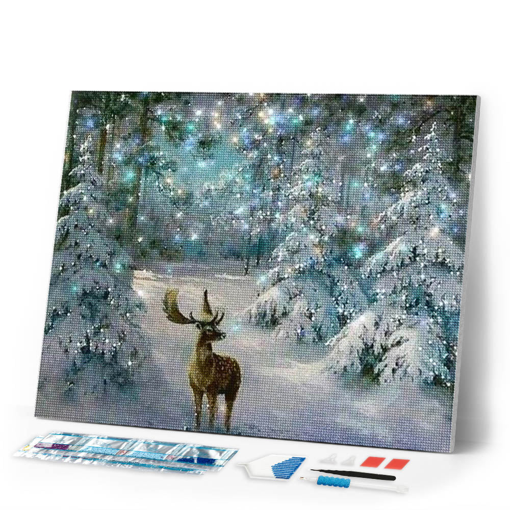 Diamond Painting | Diamond Painting - Snow Reindeer | animals deer Diamond Painting Animals Diamond Painting Landscapes landscapes |