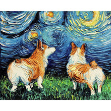 Load image into Gallery viewer, Diamond Painting - Dog and Starry Sky