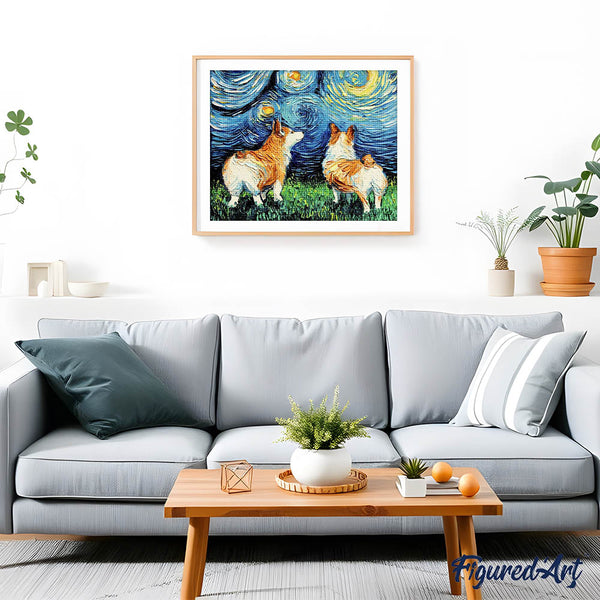 Diamond Painting - Dog and Starry Sky