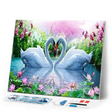Diamond Painting | Diamond Painting - Love Swans | animals birds Diamond Painting Animals swans | FiguredArt