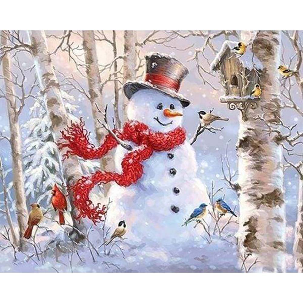 Diamond Painting - Snowman in the Forest
