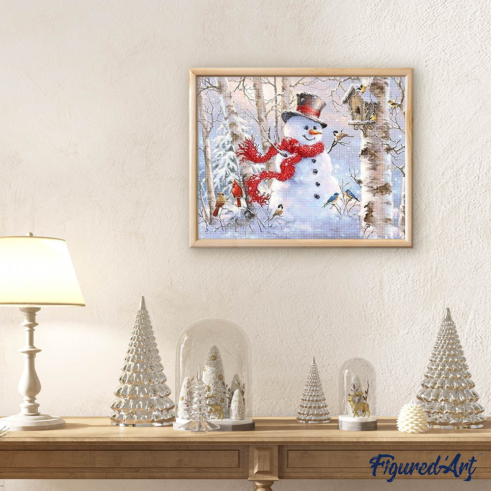 Diamond Painting - Snowman in the Forest