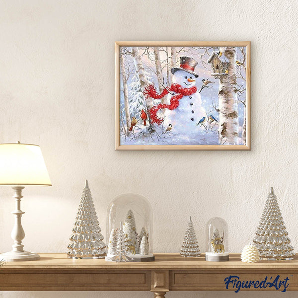Diamond Painting - Snowman in the Forest