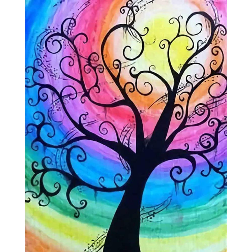 Diamond Painting - Tree and Color Gradients