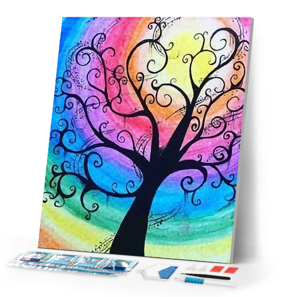 Diamond Painting - Tree and Color Gradients