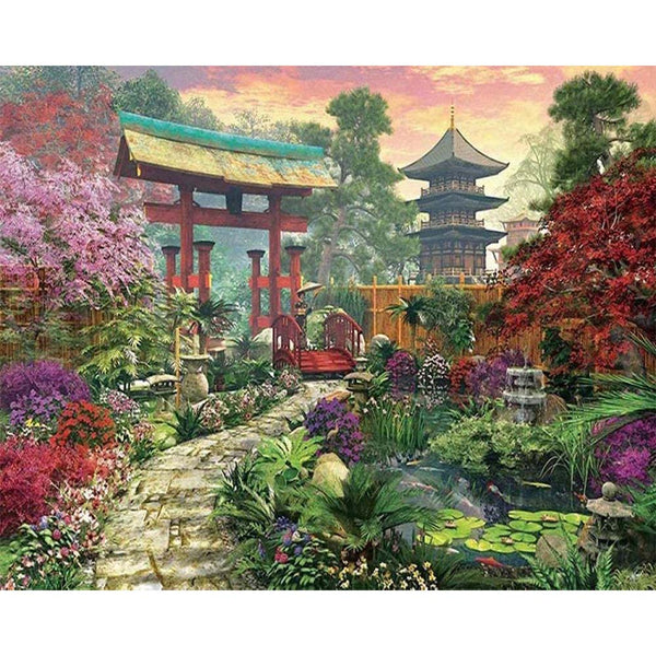 Diamond Painting - Garden leading to the Temple