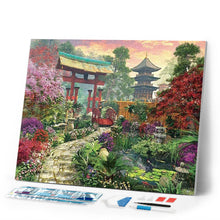 Load image into Gallery viewer, Diamond Painting - Garden leading to the Temple