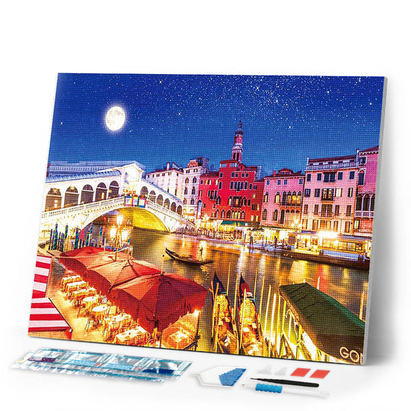 Diamond Painting - River crossing the city center