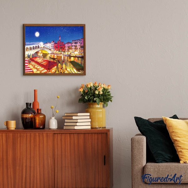 Diamond Painting - River crossing the city center