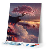 Diamond Painting - Pink Tree and Clouds