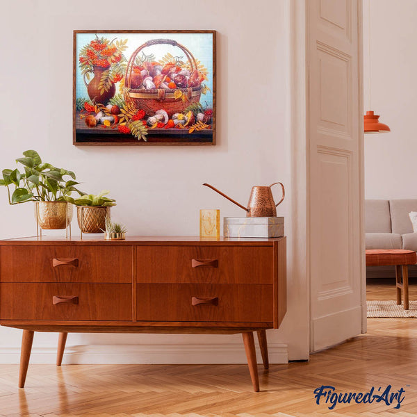 Diamond Painting - Basket of Mushrooms