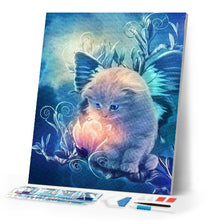 Load image into Gallery viewer, Diamond Painting - Curious little Cat and Magic Flower
