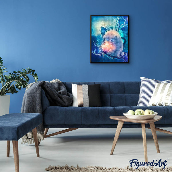 Diamond Painting - Curious little Cat and Magic Flower