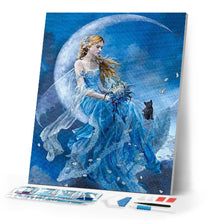Load image into Gallery viewer, Diamond Painting - On a Crescent Moon