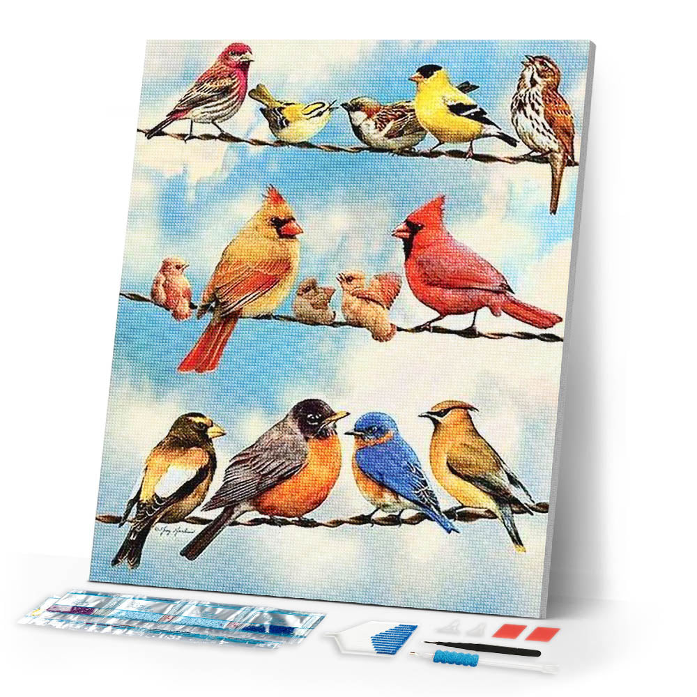 Diamond Painting | Diamond Painting - Birds Lines | animals birds Diamond Painting Animals | FiguredArt