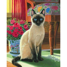 Load image into Gallery viewer, Diamond Painting - Cat with blue eyes