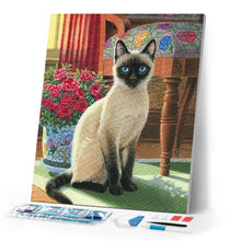 Load image into Gallery viewer, Diamond Painting - Cat with blue eyes