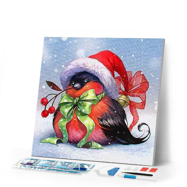 Diamond Painting | Diamond Painting - Christmas Bird | animals birds christmas Diamond Painting Animals | FiguredArt
