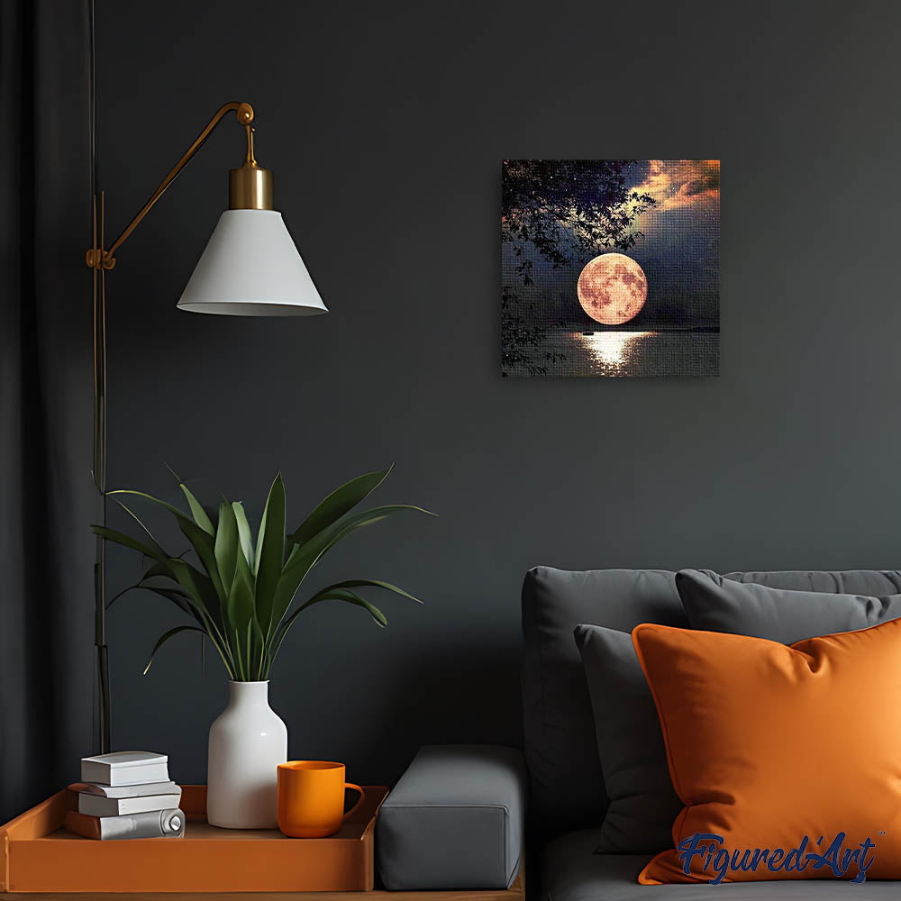 Diamond Painting - Water's edge and Full Moon