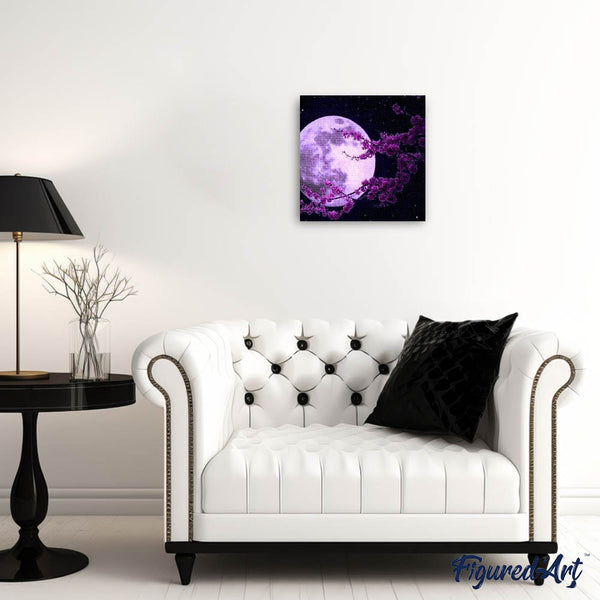 Diamond Painting - Full Moon and Flowers