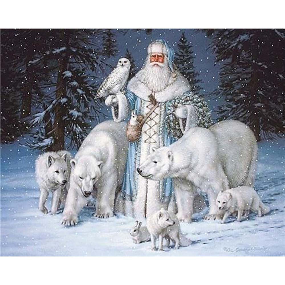Diamond Painting - Snowman and Forest Animals