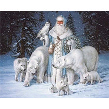 Load image into Gallery viewer, Diamond Painting - Snowman and Forest Animals