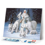 Diamond Painting | Diamond Painting - Snowman and Forest Animals | animals Diamond Painting Animals winter | FiguredArt