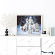 Load image into Gallery viewer, Diamond Painting - Snowman and Forest Animals