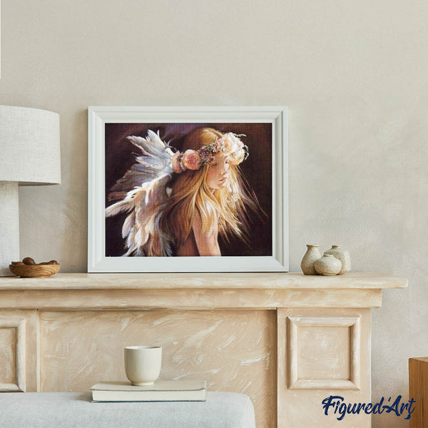 Diamond Painting - Little Girl and Feathers