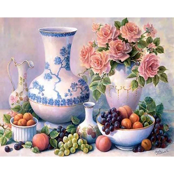 Diamond Painting - Vases and Fruits
