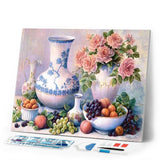 Diamond Painting | Diamond Painting - Vases and Fruits | Diamond Painting Flowers Diamond Painting kitchen flowers kitchen | FiguredArt