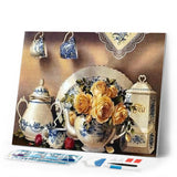 Diamond Painting | Diamond Painting - Tea Service | Diamond Painting kitchen kitchen | FiguredArt