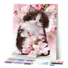 Load image into Gallery viewer, Diamond Painting - Cat and Flowers