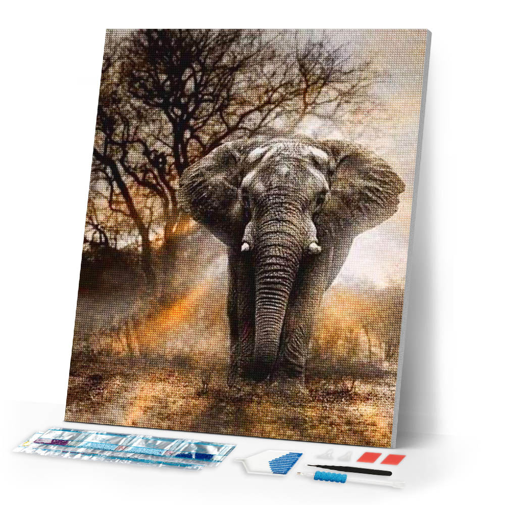 Diamond Painting | Diamond Painting - Elephant in the Savanna | animals Diamond Painting Animals elephants | FiguredArt