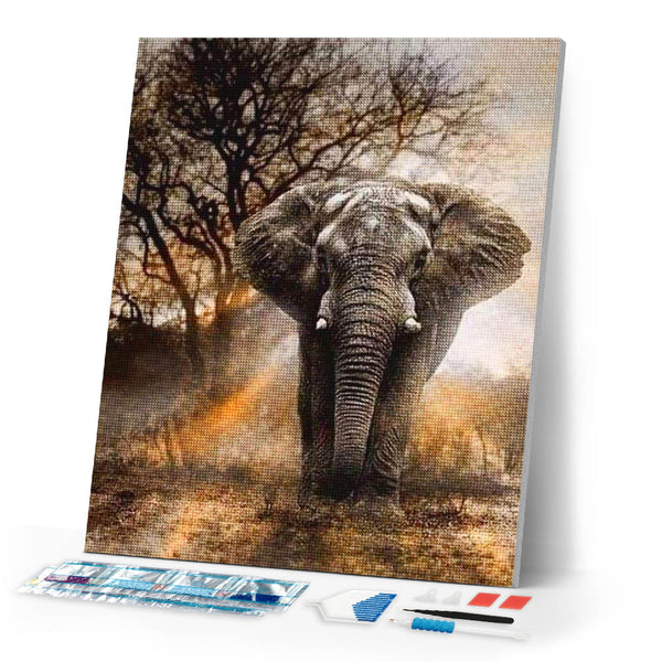 Diamond Painting | Diamond Painting - Elephant in the Savanna | animals Diamond Painting Animals elephants | FiguredArt