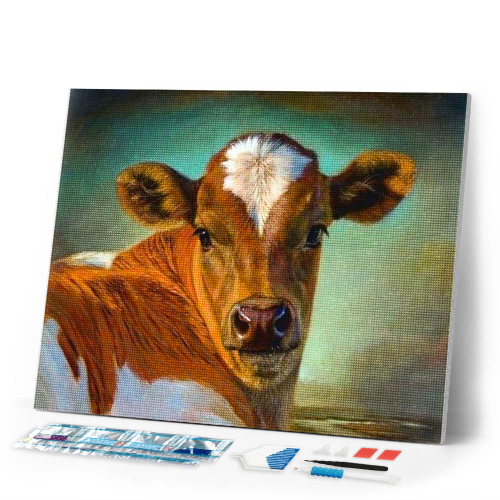 Diamond Painting | Diamond Painting - Cow | animals cows Diamond Painting Animals | FiguredArt