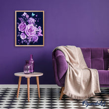 Load image into Gallery viewer, Diamond Painting - Purple Flowers and Butterflies