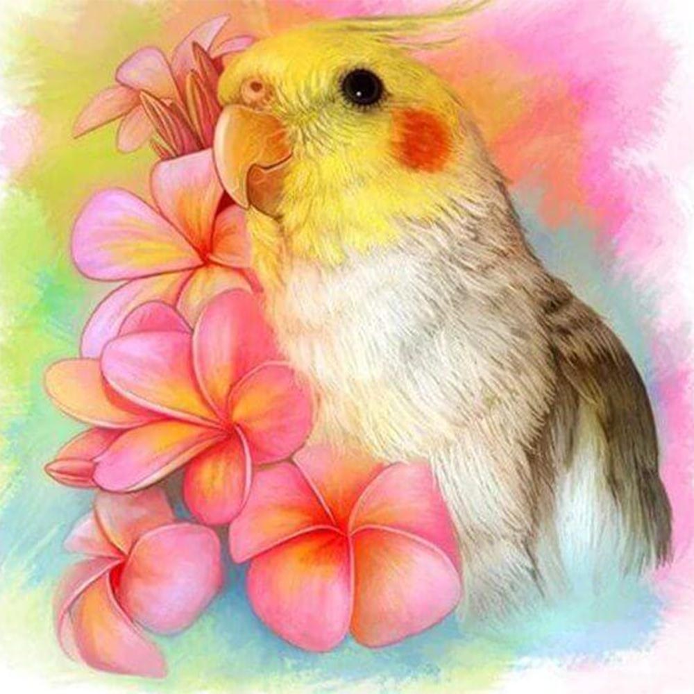Diamond Painting - Yellow Bird and Flowers