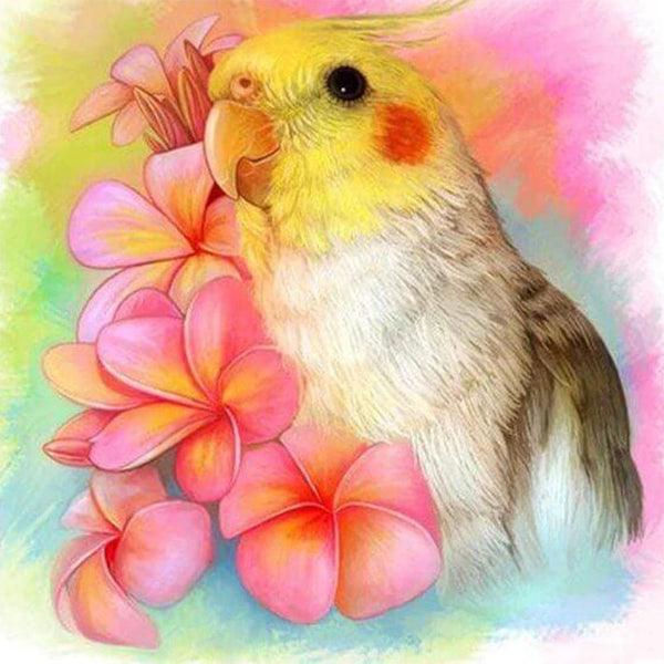 Diamond Painting - Yellow Bird and Flowers