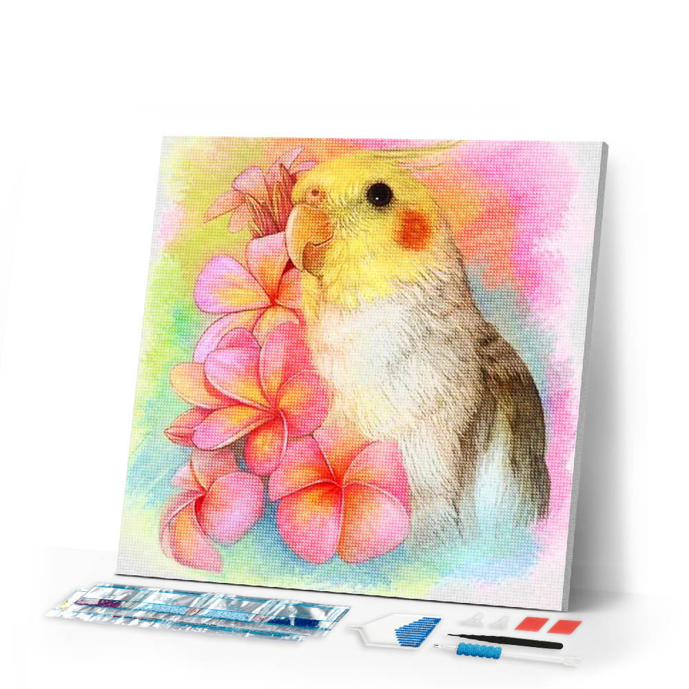 Diamond Painting | Diamond Painting - Yellow Bird and Flowers | animals birds Diamond Painting Animals Diamond Painting Flowers flowers |