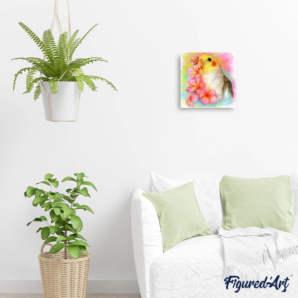 Diamond Painting - Yellow Bird and Flowers