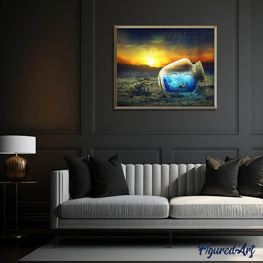 Diamond Painting - Crab and Sea Bottle
