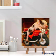 Load image into Gallery viewer, Diamond Painting - Pig and Motorbike