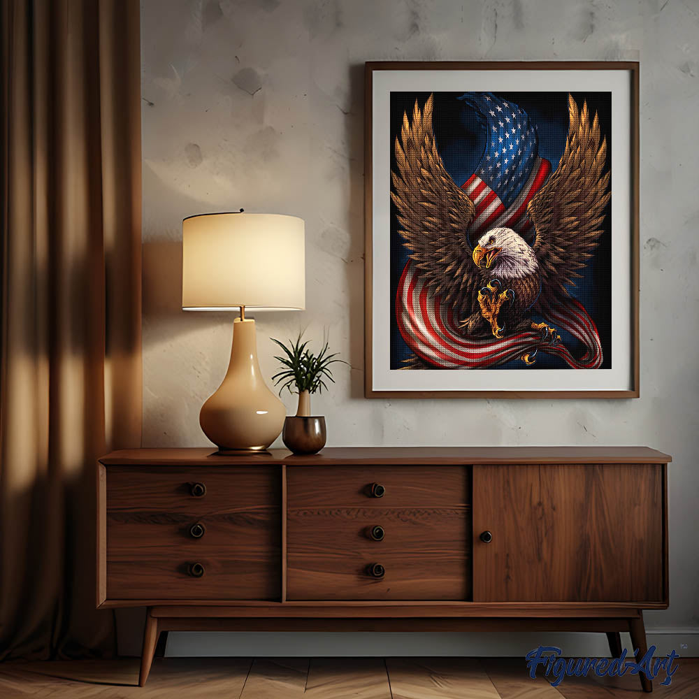 Diamond Painting - American Eagle and Flag