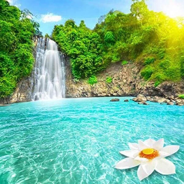 Diamond Painting - Lagoon and Waterfall