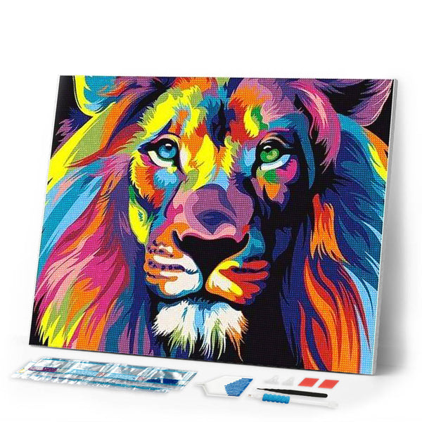 Diamond Painting | Diamond Painting - Lion Pop Art | animals Diamond Painting Animals lions pop art | FiguredArt