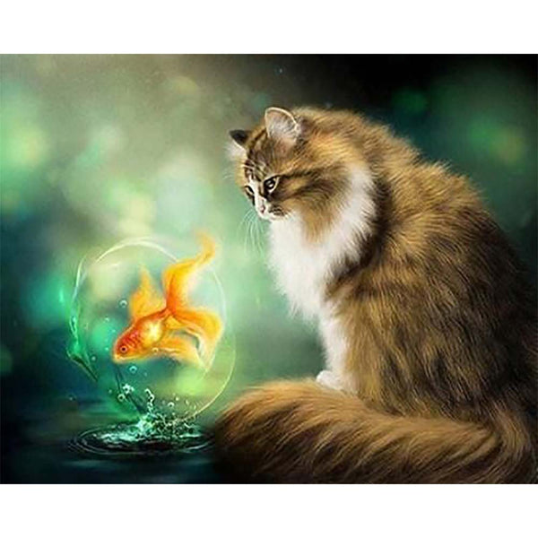 Diamond Painting - Cat and Goldfish