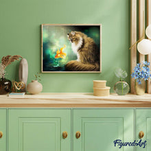 Load image into Gallery viewer, Diamond Painting - Cat and Goldfish